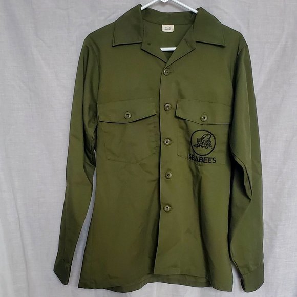 80's/90's U.S. Navy Seabees uniform shirt - EXCELLENT CONDITION - medium - Picture 1 of 6